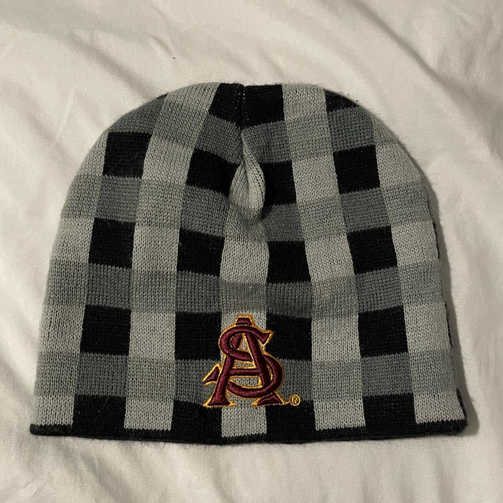 ASU plaid black/grey beanie